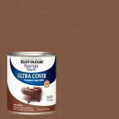 Rust-Oleum Painters Touch Satin Nutmeg Water-Based Ultra Cover Paint Exterior and Interior 1 qt (Pack of 2).