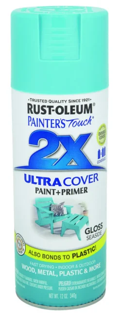 Rust-Oleum Painter's Touch Ultra Cover Gloss Seaside Spray Paint 12 oz. (Pack of 6)