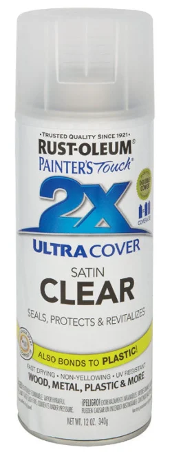 Rust-Oleum Painter's Touch Ultra Cover Satin Clear Spray Paint 12 oz. (Pack of 6)