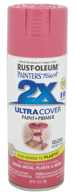Rust-Oleum Painter's Touch Ultra Cover Gloss Berry Pink Spray Paint 12 oz. (Pack of 6)
