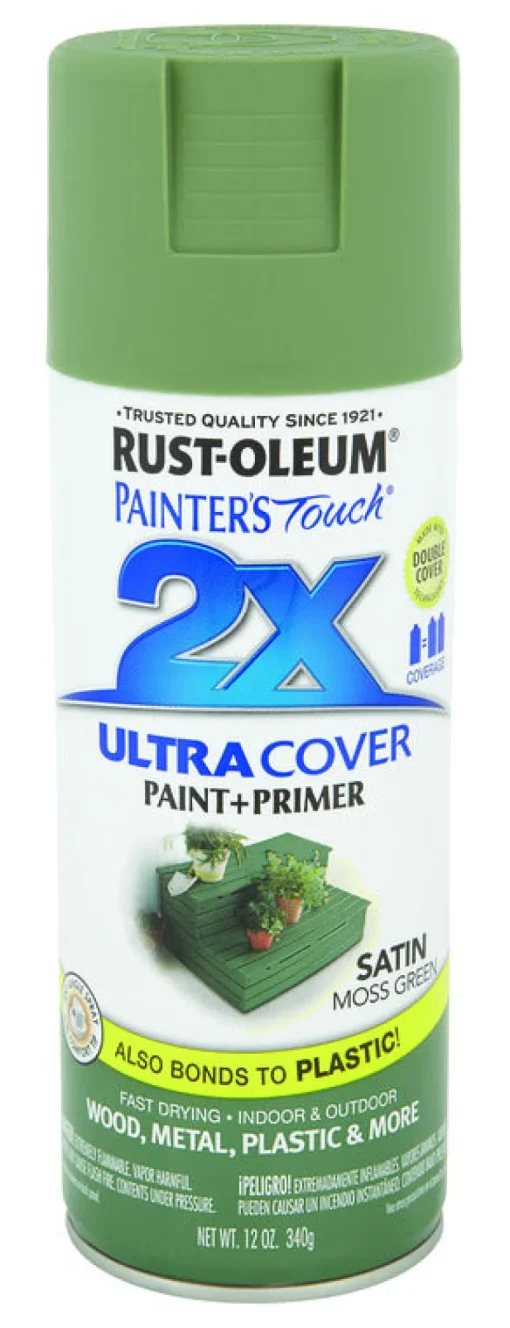 Rust-Oleum Painter's Touch Ultra Cover Satin Moss Green Spray Paint 12 oz.