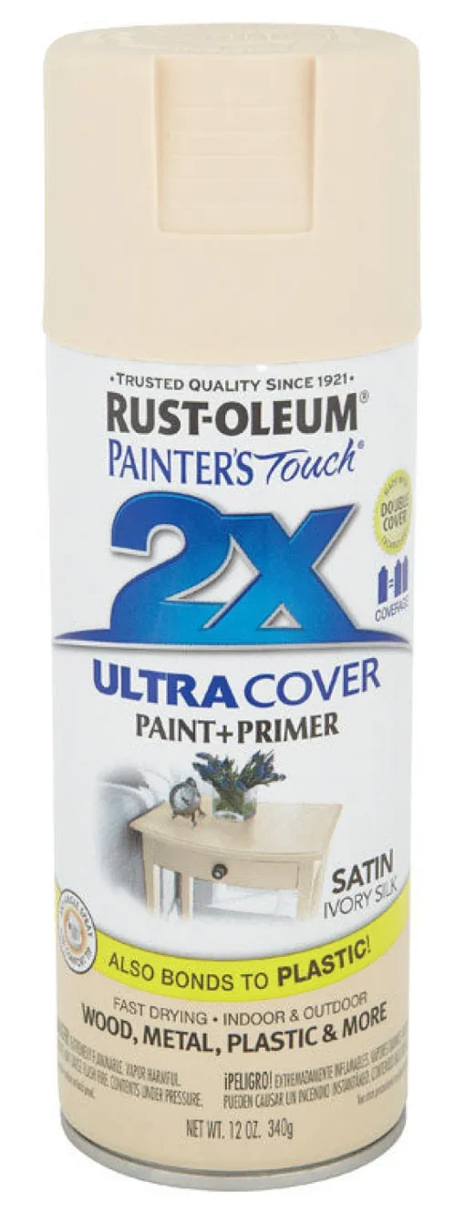 Rust-Oleum Painter's Touch Ultra Cover Satin Ivory Silk Spray Paint 12 oz. (Pack of 6)