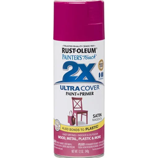 Rust-Oleum Painter's Touch Ultra Cover Satin Magenta Spray Paint 12 oz. (Pack of 6)