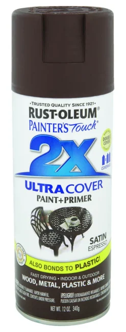 Rust-Oleum Painter's Touch Ultra Cover Satin Espresso Spray Paint 12 oz. (Pack of 6)