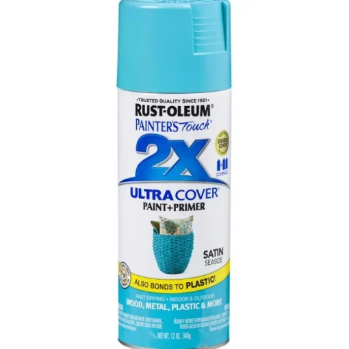 Rust-Oleum Painter's Touch Satin Seaside Smooth Indoor/Outdoor Oil Based Spray Paint 12 oz. (Pack of 6)