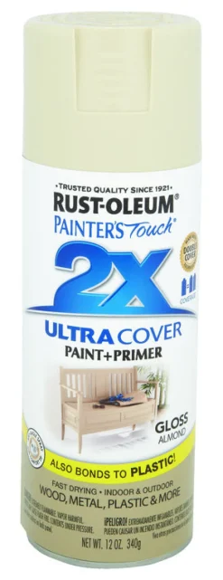 Rust-Oleum Painters Touch Ultra Cover Gloss Almond Spray Paint 12 oz. (Pack of 6)