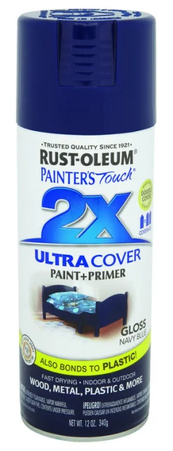 Rust-Oleum Painter's Touch Ultra Cover Gloss Navy Blue Spray Paint 12 oz. (Pack of 6)