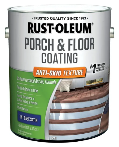 Rust-Oleum Porch & Floor Anti-Skid Texture Tint Base Porch and Floor Paint+Primer 1 gal (Pack of 2).