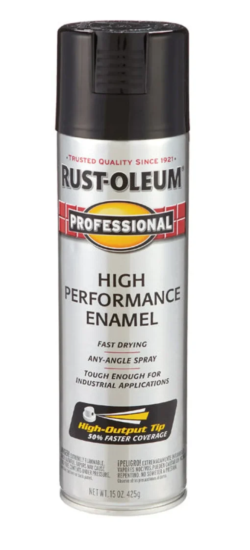 Rust-Oleum Professional Black Spray Paint 15 oz. (Pack of 6)
