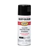 Rust-Oleum Stops Rust Gloss Black Spray Paint 12 oz. (Pack of 6)