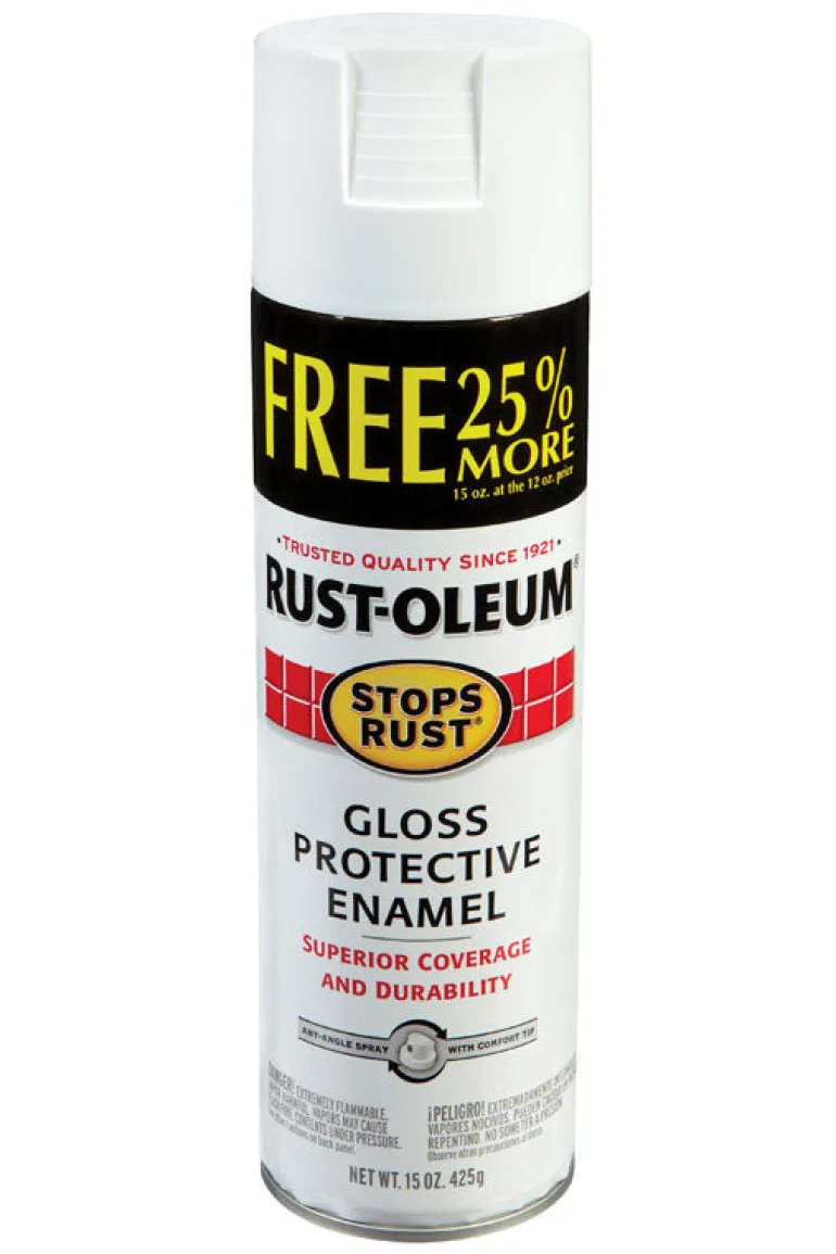 Rust-Oleum Stops Rust Gloss White Spray Paint 15 oz (Pack of 6)