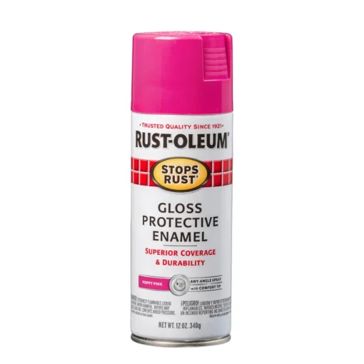 Rust-Oleum Stops Rust Gloss Poppy Pink Enamel Spray Paint 12 oz (Pack of 6)