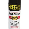 Rust-Oleum Stops Rust Gloss Black Spray Paint 15 oz (Pack of 6)