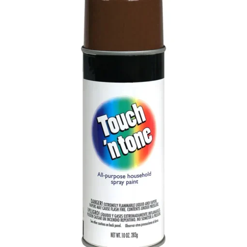 Rust-Oleum Touch n Tone Gloss Leather Brown Spray Paint 10 oz. (Pack of 6)