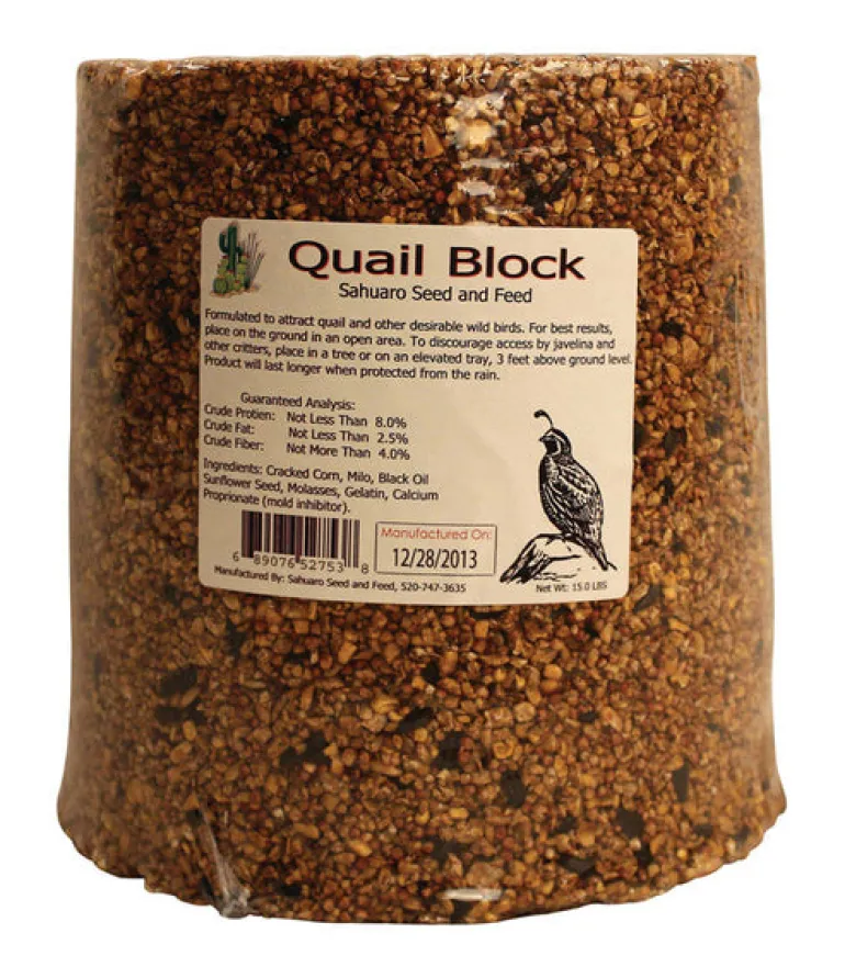 Sahuaro Seed Quail Corn Bird Food Block 15 lb