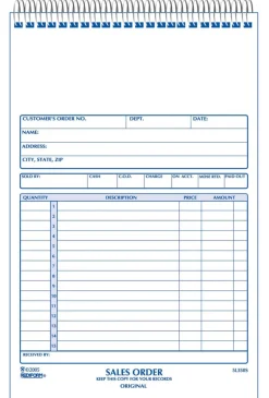 SALES BOOK 7-7/8X5-1/2"