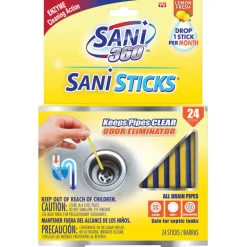 Sani Sticks As Seen On TV Lemon Fresh Scent Concentrated Deodorizing Multi-Purpose Cleaner Stick (Pack of 6)