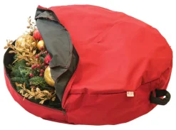 Santa's Bags Wreath Storage Bag Red Fabric 36"