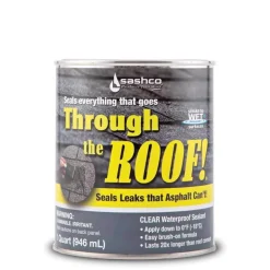Sashco Through The Roof Clear Clear Elastomeric Roof Sealant 1 qt. (Pack of 6)