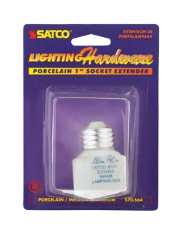 Satco Porcelain Medium Base Socket Extender 1 pk