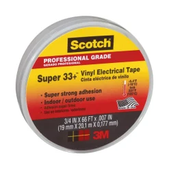Scotch Super 33+ 3/4 in. W X 66 ft. L Black Vinyl Electrical Tape
