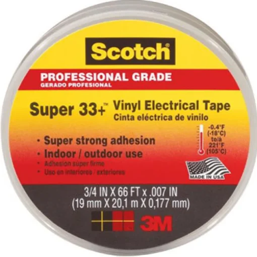 Scotch Super 33+ 3/4 in. W X 66 ft. L Black Vinyl Electrical Tape
