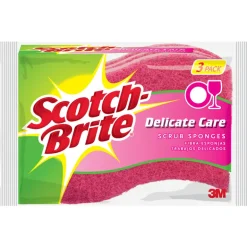 Scotch-Brite Delicate, Light Duty Sponge For Multi-Purpose 4.4 in. L 3 pk (Pack of 8)