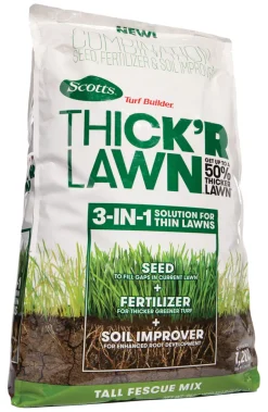 Scott'S 30073 12 Lb Turf Builder Thick'R Lawn Fertilizer & Seed For Tall Fescue 9-1-1
