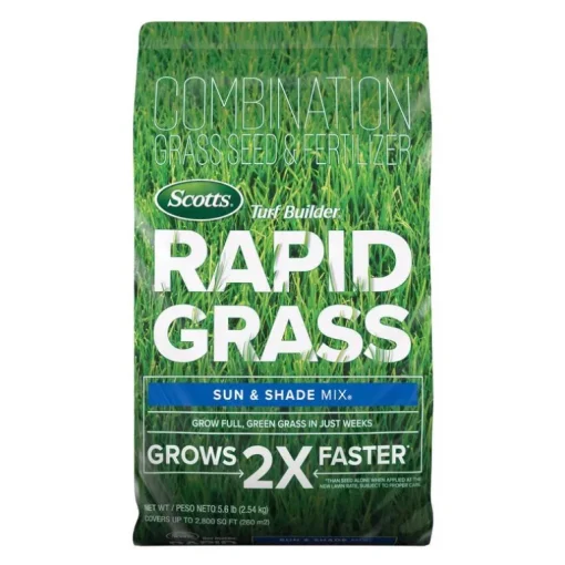Scotts Turf Builder Rapid Grass Mixed Sun or Shade Grass Seed and Fertilizer 5.6 lb