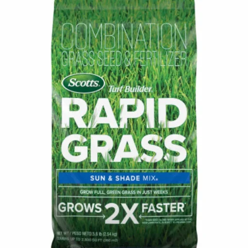 Scotts Turf Builder Rapid Grass Mixed Sun or Shade Grass Seed and Fertilizer 5.6 lb