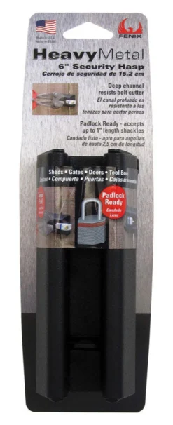 SECURITY HASP 6" BLACK
