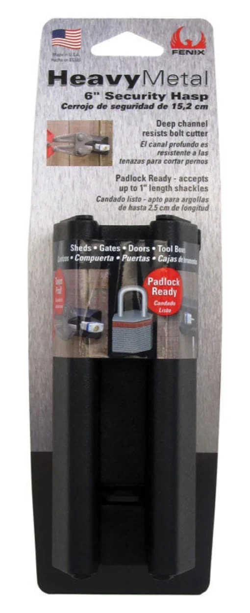 SECURITY HASP 6" BLACK