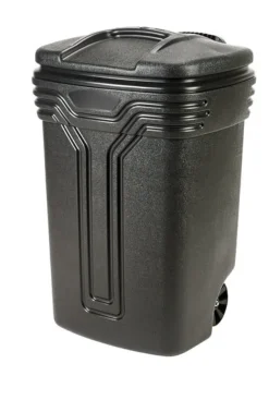 Semco Wheeled Trash Can 45 Gal 37.5 " H X 24.3 " D Plastic Black (Case of 5)