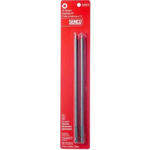 Senco DuraSpin Square #2 x 9 in. L Replacement Bit Steel 2 pk