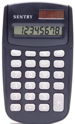 Sentry Sure Grip Rubber Keys Auto-Off 8-Digit Display Dual Powered Calculator with Memory Function