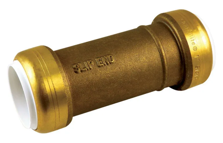 Shark Bite Tan Brass 200 PSI Lead-Free Coupling 1 x 1 Dia. in. IPS