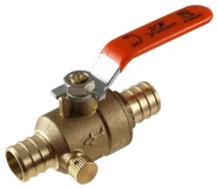 SharkBite 3/4 in. Brass Crimp Ball Valve with Drain Full Port Lever For Potable Water