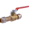 SharkBite 1/2 in. Brass Push Fit Slip Ball Valve Full Port Lever For Potable Water