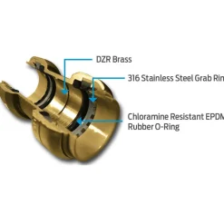 SharkBite 1/2 in. Brass Push Fit Slip Ball Valve Full Port Lever For Potable Water