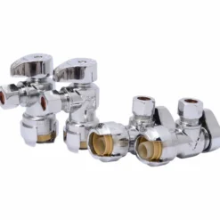 SharkBite 1/2 in. Compression X 3/8 in. Compression Brass Angle Stop Valve