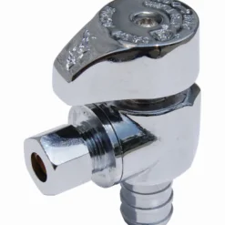 SharkBite 1/2 in. PEX Barb Compression Brass Quarter Turn Angle Stop Valve