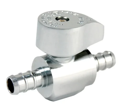 SharkBite 3/8 in. PEX Barb X 3/8 in. PEX Barb Brass Straight Stop Valve