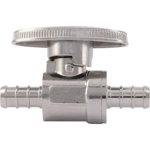 SharkBite 3/8 in. PEX Barb X 3/8 in. PEX Barb Brass Straight Stop Valve