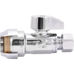 SharkBite 1/2 in. PTC X 3/8 in. Compression Brass Straight Stop Valve