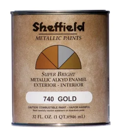 Sheffield Gloss Gold Medium Base Exterior/Interior Metallic Paint 400 sq. ft. Coverage 1 qt.