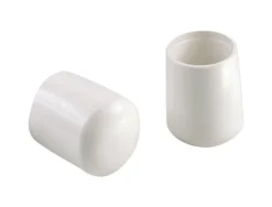 Shepherd Hardware Vinyl Leg Tip White Round 4 pk
