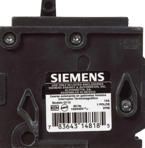 Siemens 15 amps Standard Single Pole Circuit Breaker