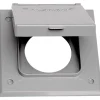 Sigma Electric Gray Metal 2-Gang Square 20/50A Receptacle Cover 4.57 H x 2.83 W in.
