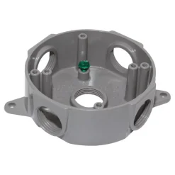 Sigma Engineered Solutions New Work 16 cu in Round Die-Cast Metal Weatherproof Box Gray