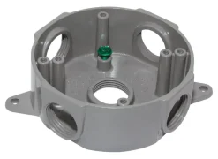 Sigma Engineered Solutions New Work 16 cu in Round Die-Cast Metal Weatherproof Box Gray
